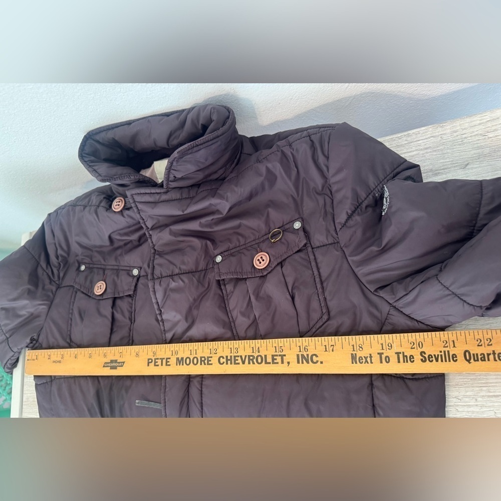 VINTAGE Y2K DIESEL CROPPED BOMBER JACKET BROWN NYLON SIZE XL - Picture 10 of 15